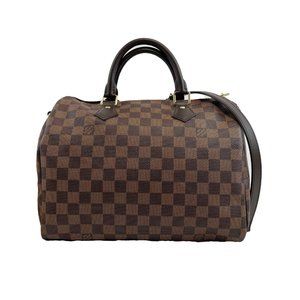 Louis Vuitton Excellent Damier Ebene Speedy Bandouliere 30 Brown Handbag